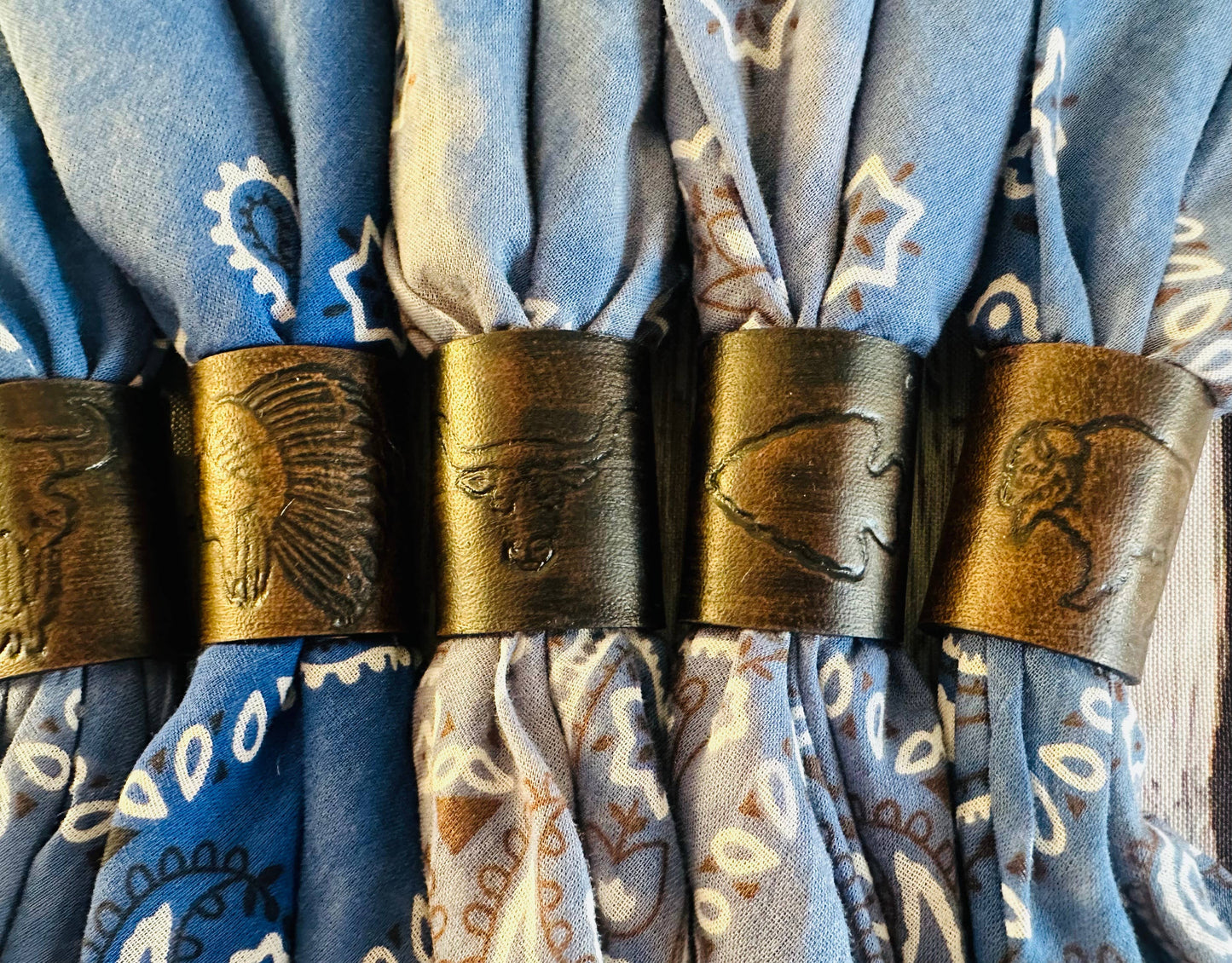 Leather Bandana Slides