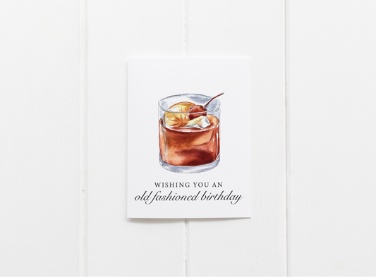 Old Fashioned Birthday Bourbon Greeting Card