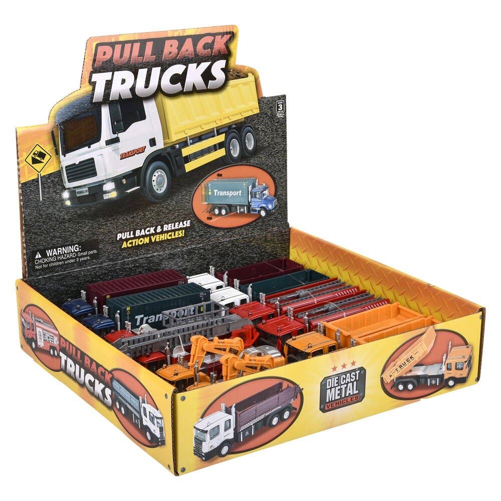 Die-Cast Pull Back Truck Stocking Stuffer Kids Toy | JS Toy