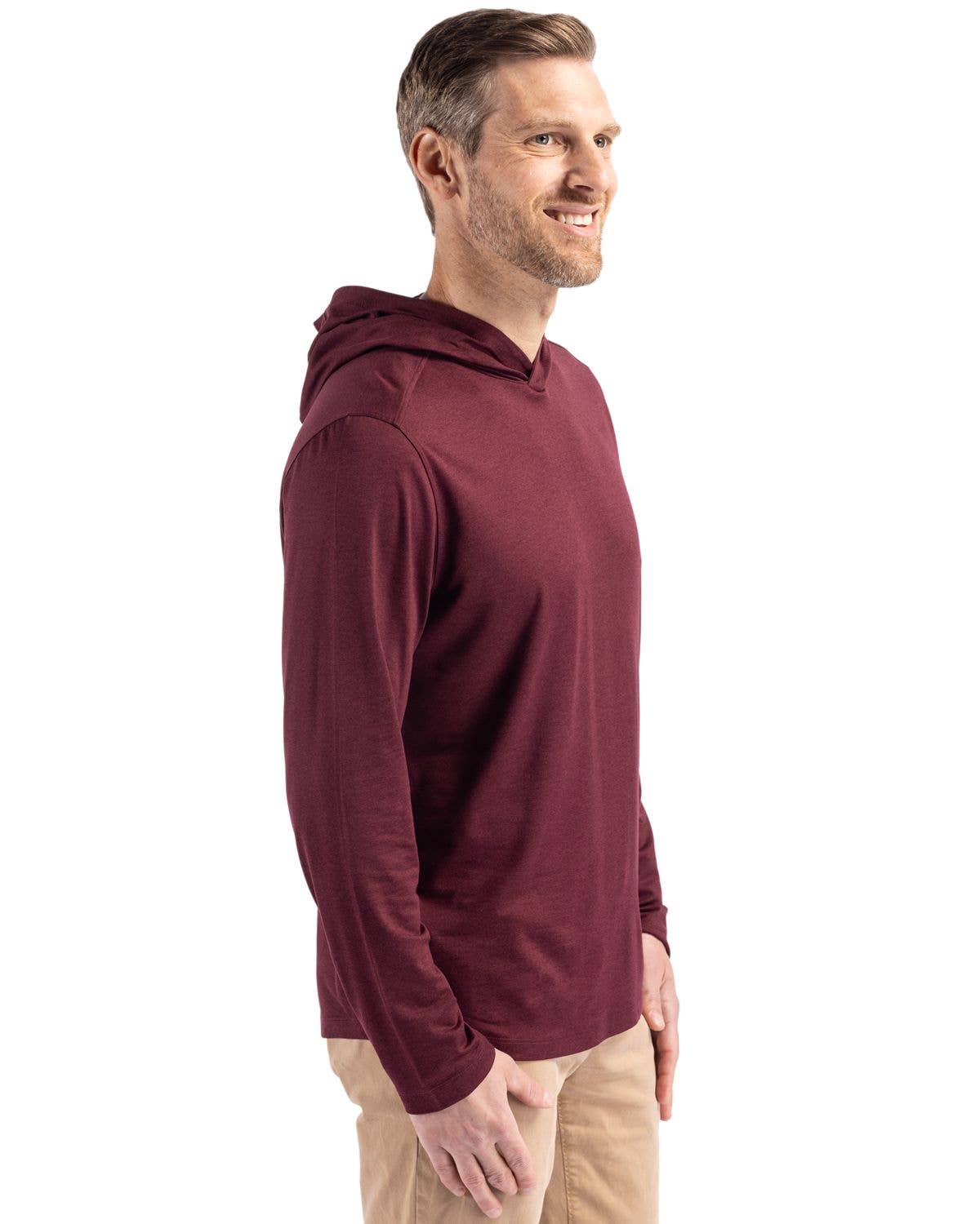 Cutter & Buck Coastline Eco Recycled Mens Hooded Shirt: College Purple / XL / MCK01330