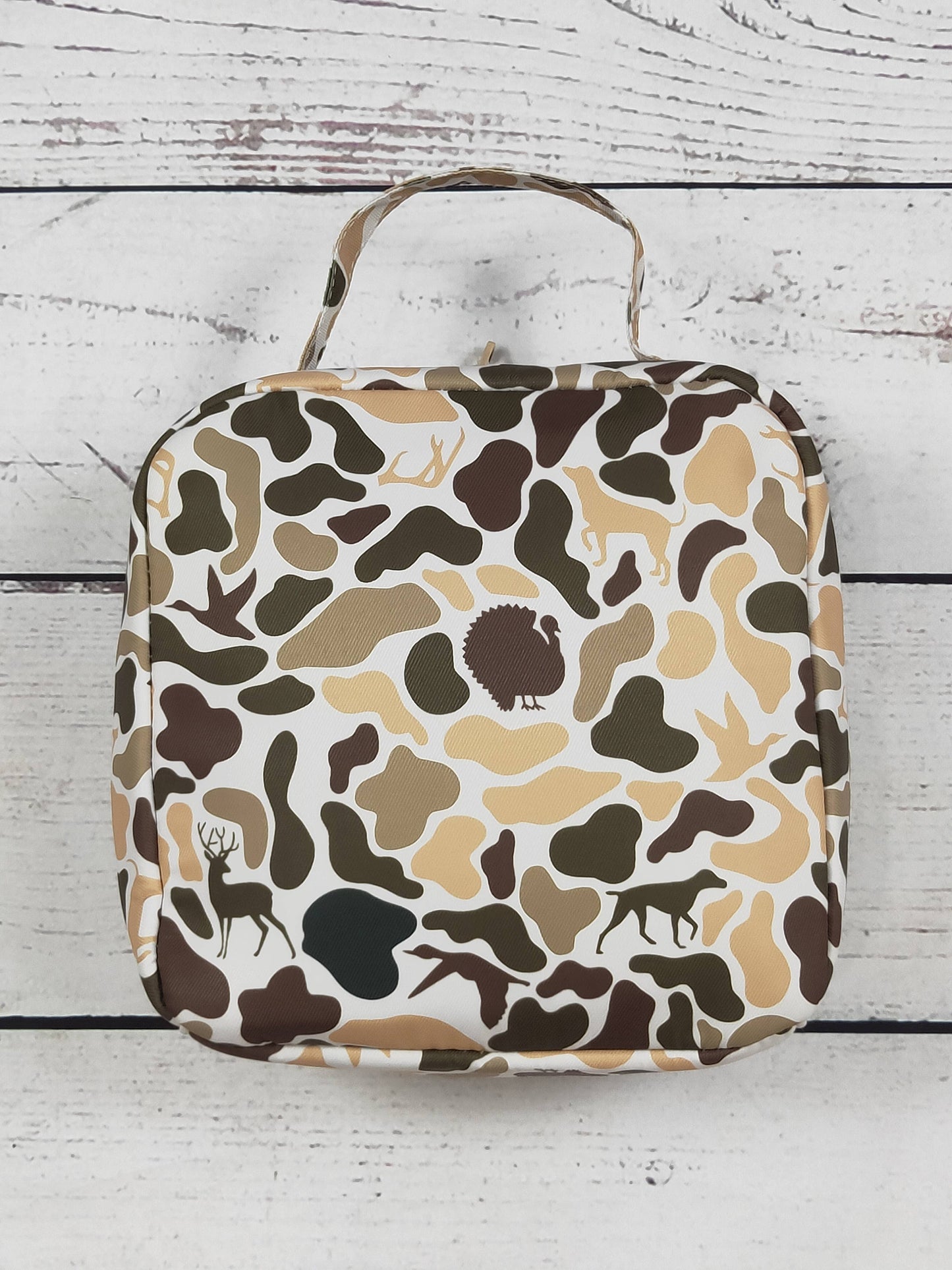 Camouflage Hunting Print Canvas Lunch Bag | Sassy Kids