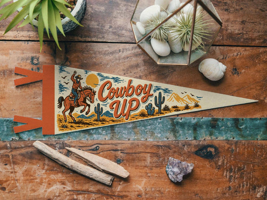 Cowboy Up Felt Pennant | Benoit's Design