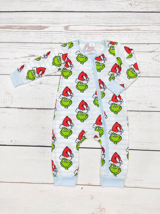 Boy Christmas Character Zip Sleeper: 0-3M