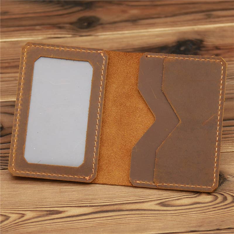 Genuine Leather Wallet w/ID Window in Brown | Leather Goods