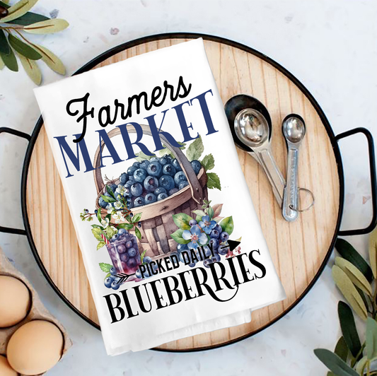 Avery Lane Gifts - Farm Fresh Blueberries  Tea Towel