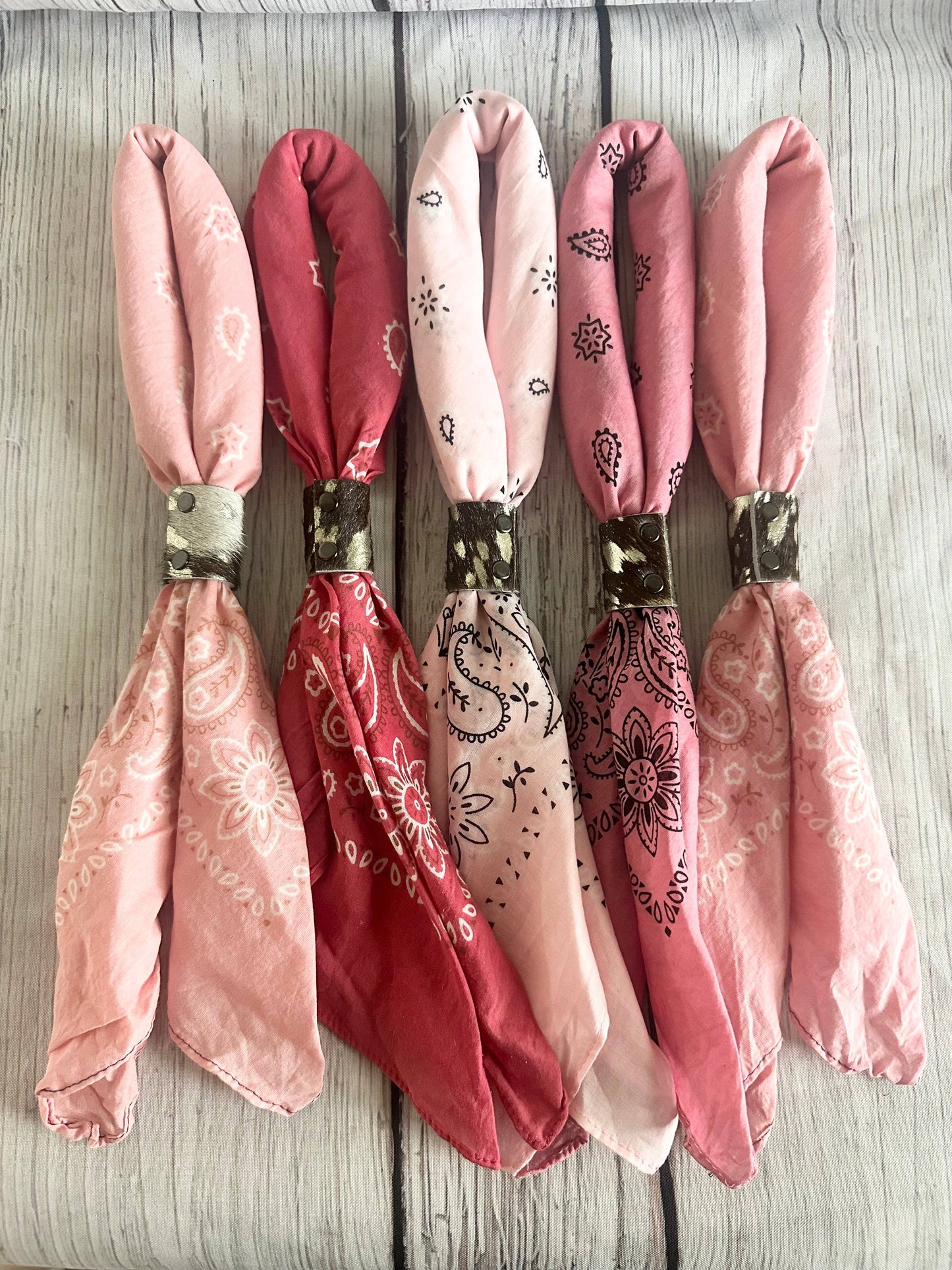 Pink Hand Dyed Bandanas 