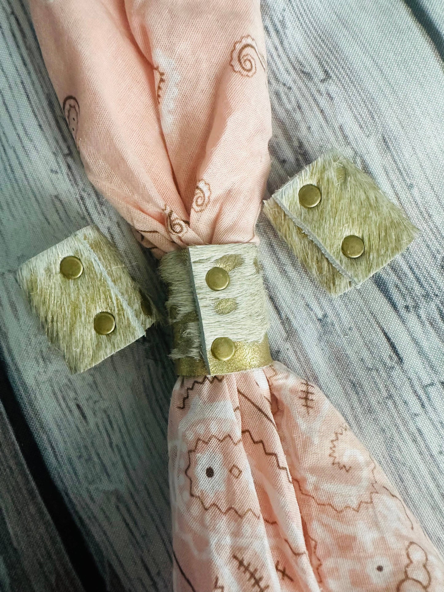 Boot Gold Metallic Cowhide Bandana Slides 