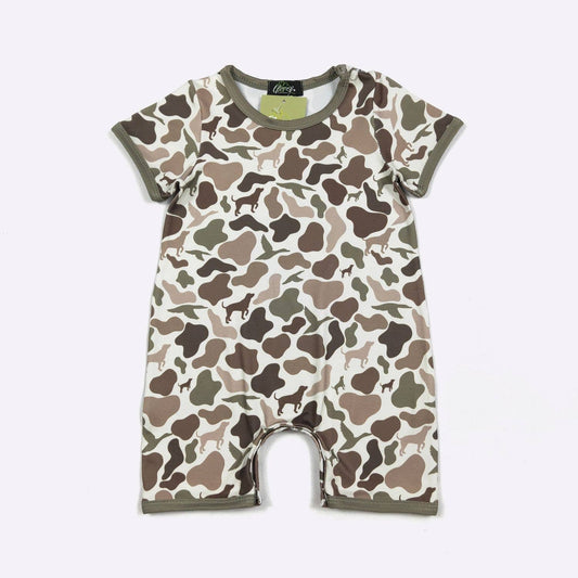 Camo Hound Boy Romper | Clover Cottage