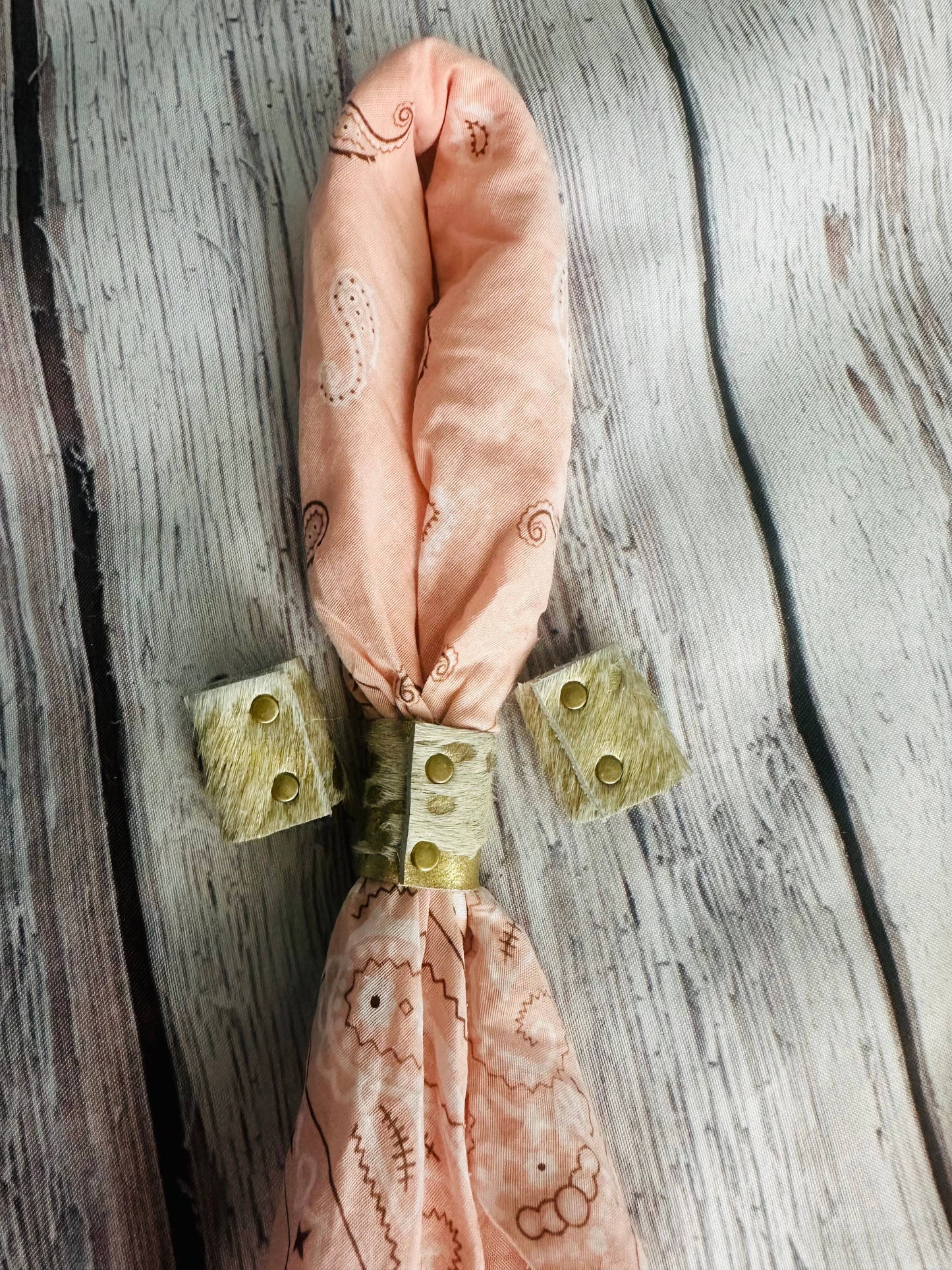 Boot Gold Metallic Cowhide Bandana Slides 