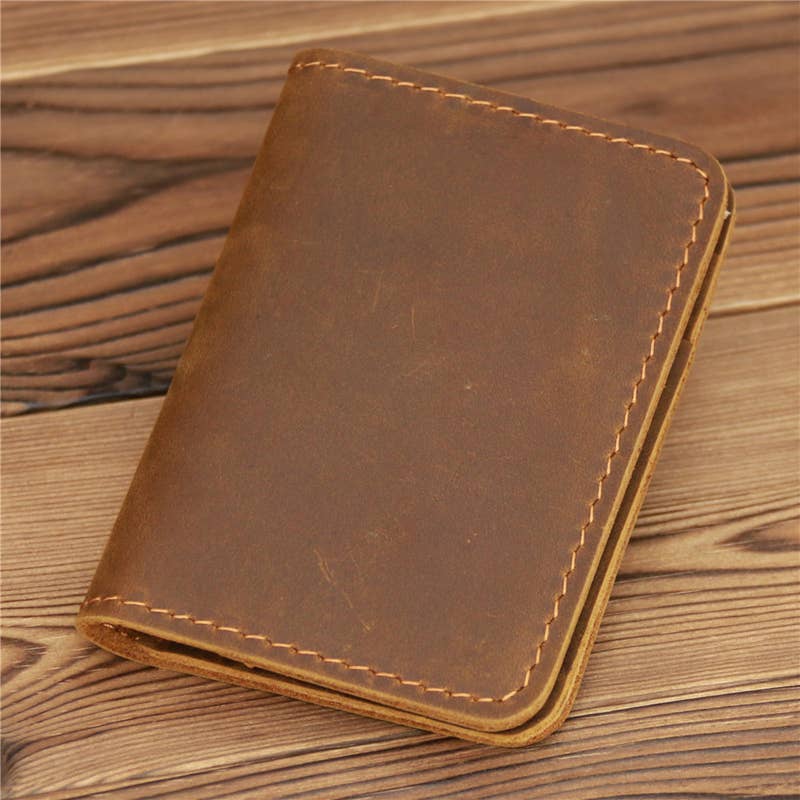 Genuine Leather Wallet, Handmade Wallet: Dark Brown