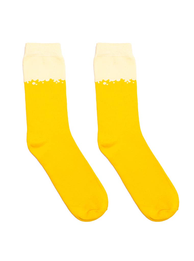 3D Packaged Crew Socks - Beer Glass - Yellow | Living Royal