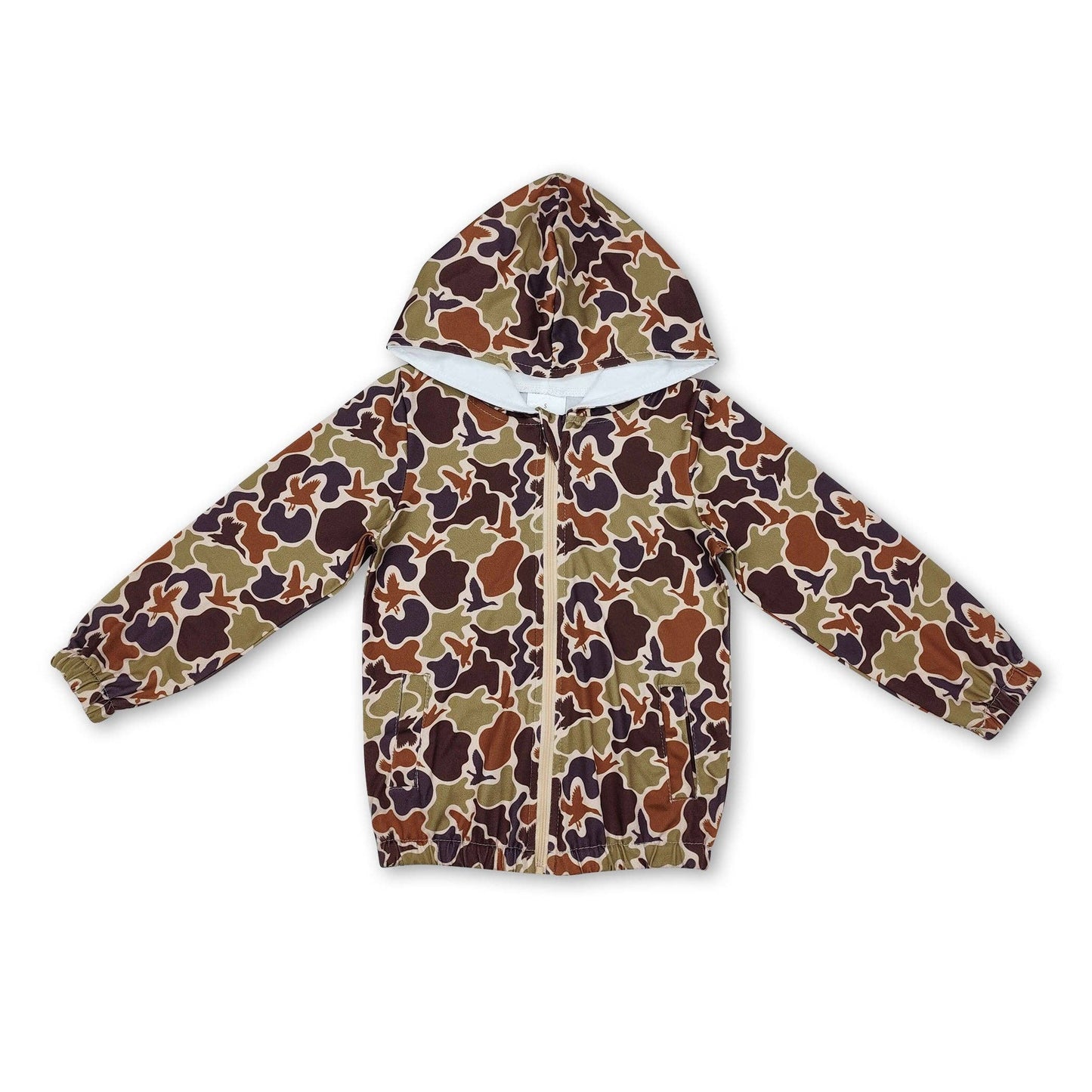 Youth LS Camo Zip-up Hoodie Jacket