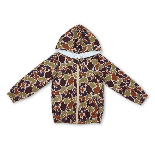 Youth LS Camo Zip-up Hoodie Jacket