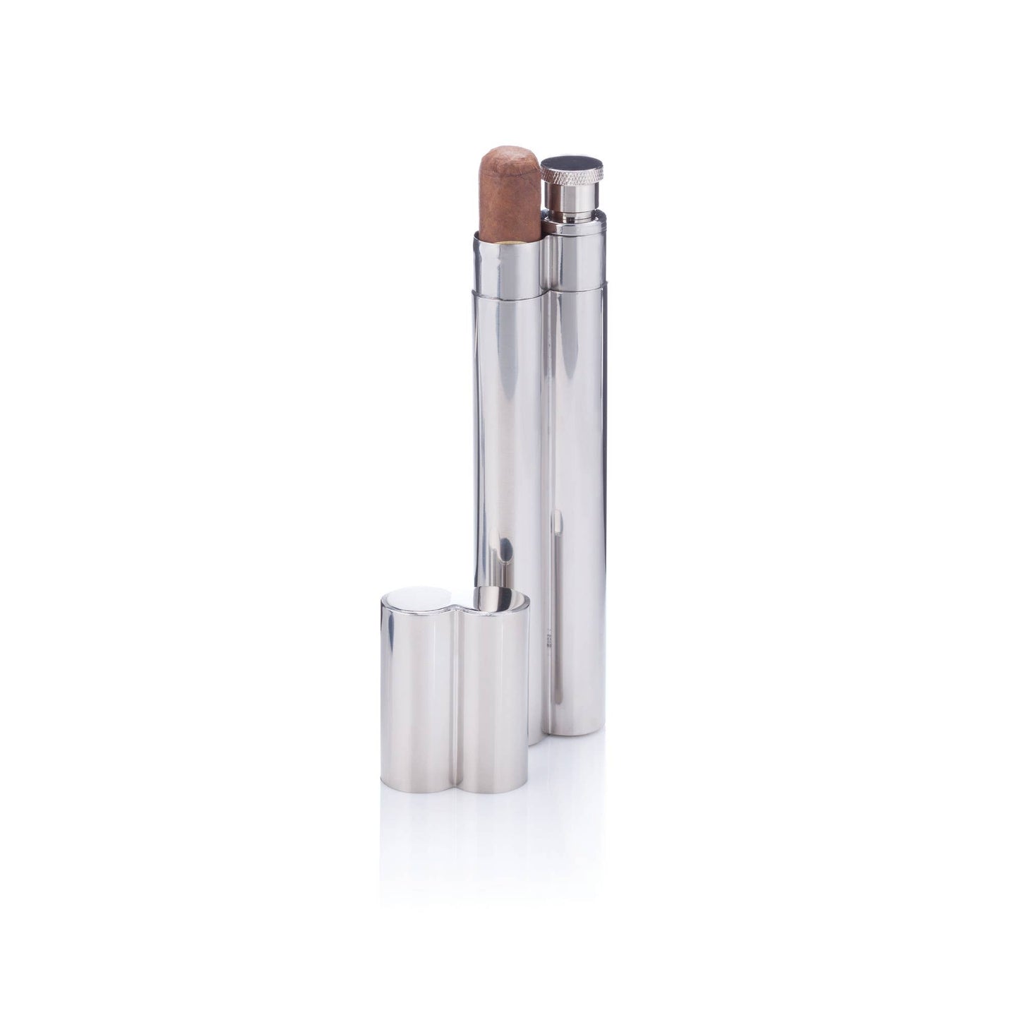 Stainless Steel Cigar Holder & Flask Combo | Viski