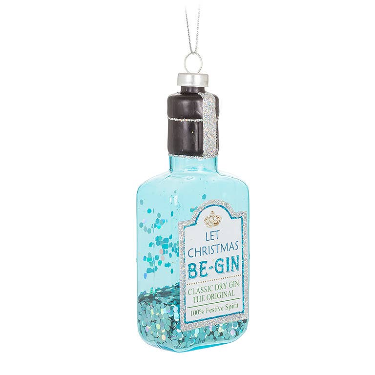 Whisky & Gin Glitter Ornament-2 Assorted-4.5"H