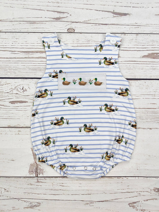 Baby Boy Duck Appliqué Bubble | SK