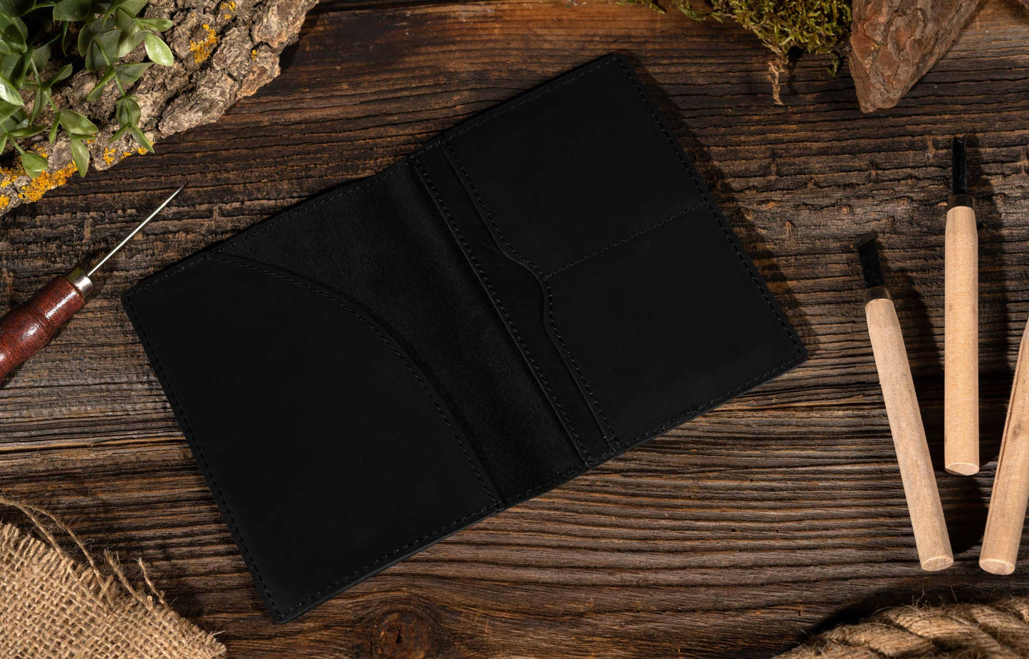 Black Genuine Leather Passport Holder Case | American Leather