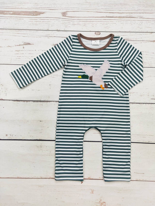 Baby Boy Stripe Duck Appliqué Romper| SK