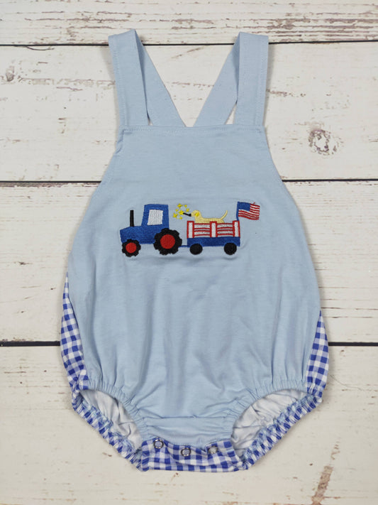 Baby Boy Truck Appliqué 4th of July Bubble | Sassy Kids Palace