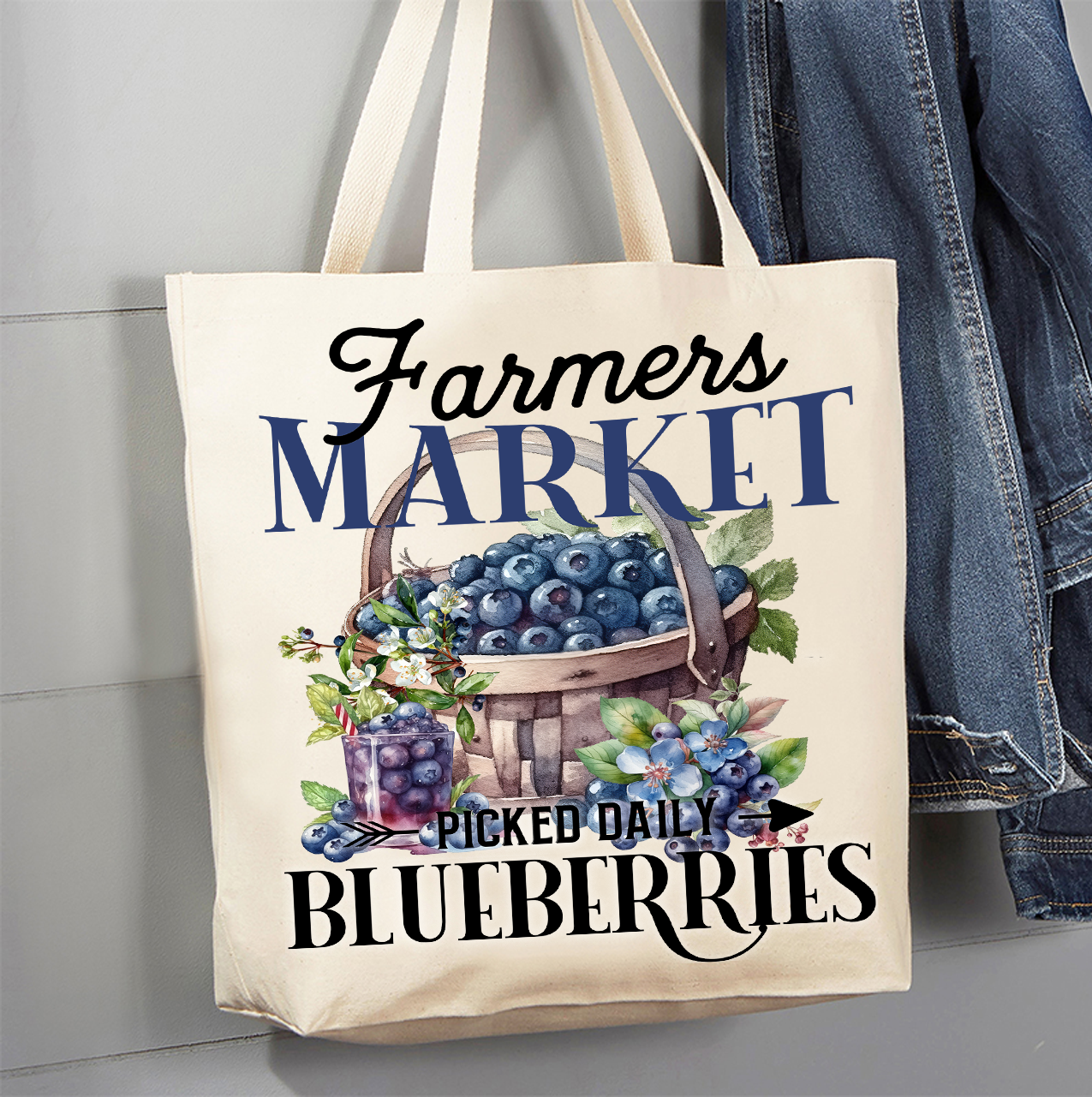 Avery Lane Gifts - Farm Fresh Blueberries  Canvas Tote Bag