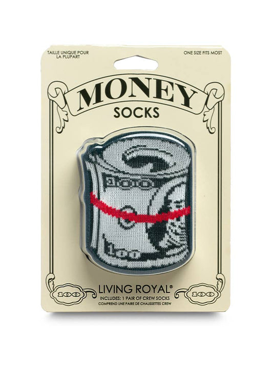 3D Packaged Crew Socks - Roll of Cash Money - Dark Green | Living Royal