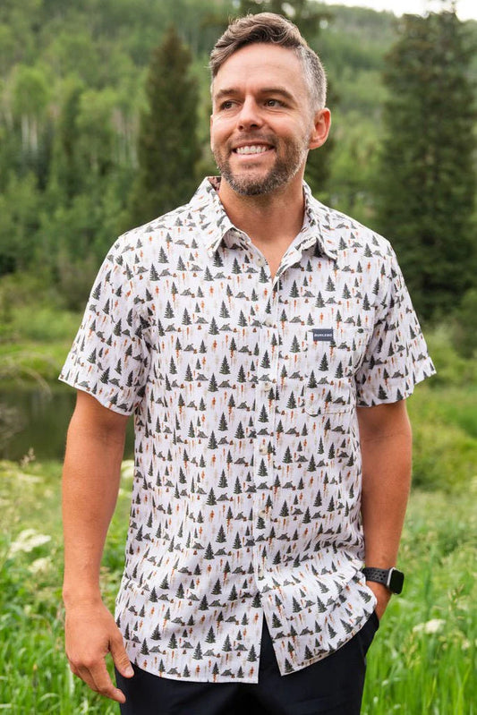 Performance Button Up Camp Ground Shirt | Burlebo