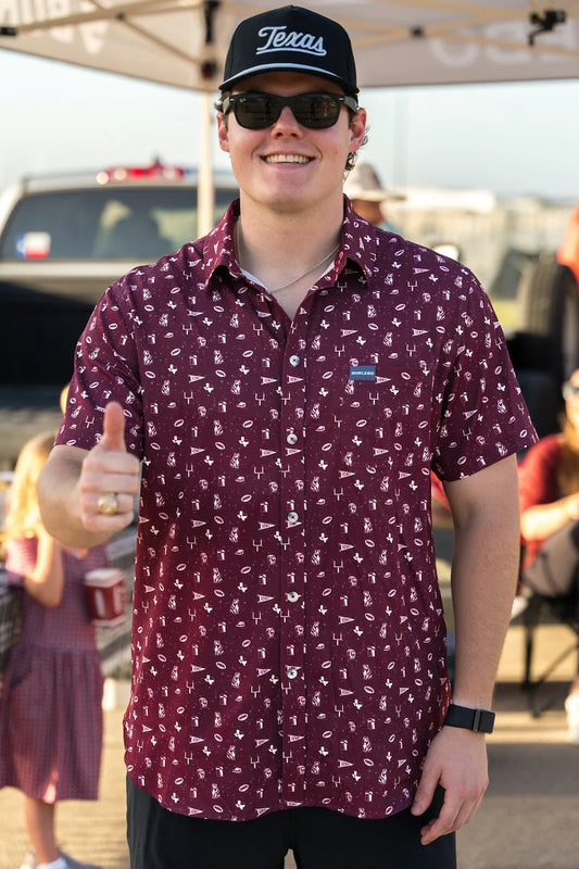 Performance Button Up Game Day in College Station | Burlebo