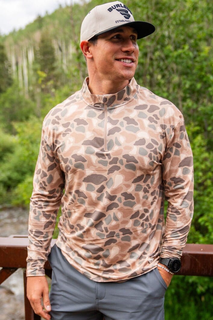 Performance Quarter Zip in Pintail Camo | Burlebo