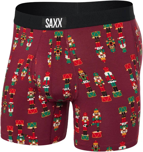 ULTRA SUPER SOFT BOXER  BRIEF FLY-NUTCRACKER- MERLOT | SAXX