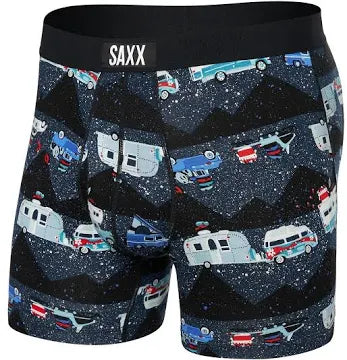 ULTRA SUPER SOFT BOXER  BRIEF FLY-RV THERE YET- BLACK | SAXX