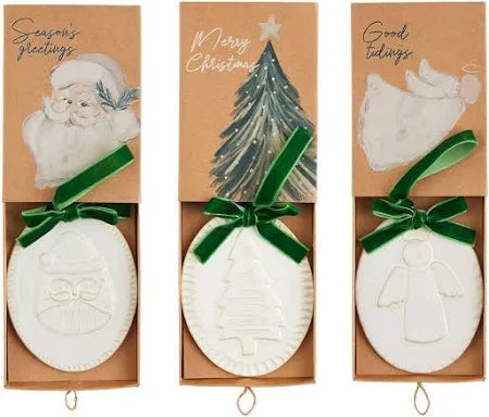 White Christmas Layered Ornaments | Mud Pie