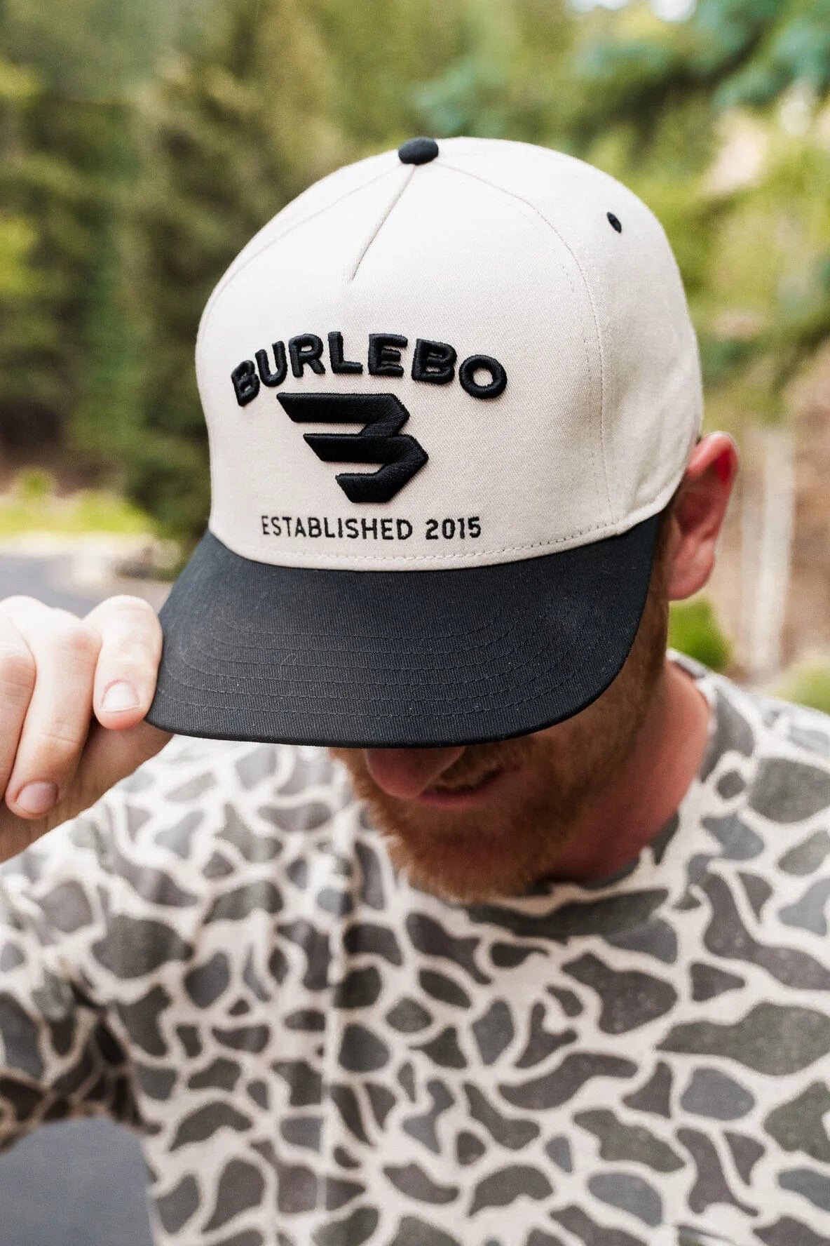 3D Flying B Logo Cap in Cream | Burlebo