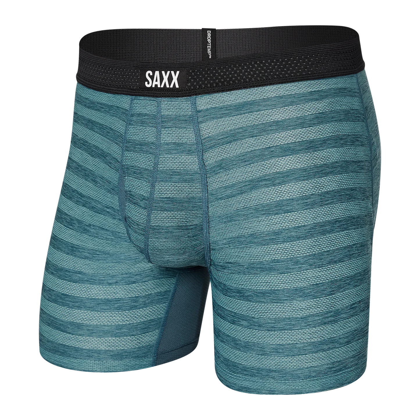 DropTemp Cool Mesh Boxer Brief in Wash Teal Heather | SAXX