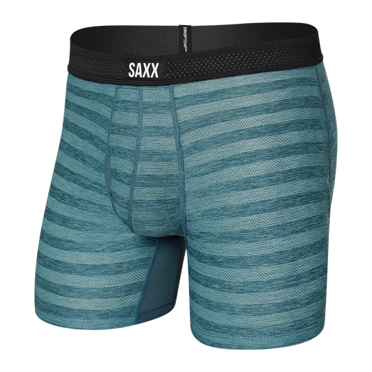 DropTemp Cool Mesh Boxer Brief in Wash Teal Heather | SAXX