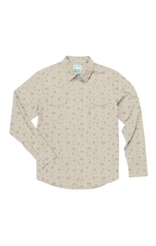 Confluence Tech L/S Shirt in Dustbloom Antique White | Sendero