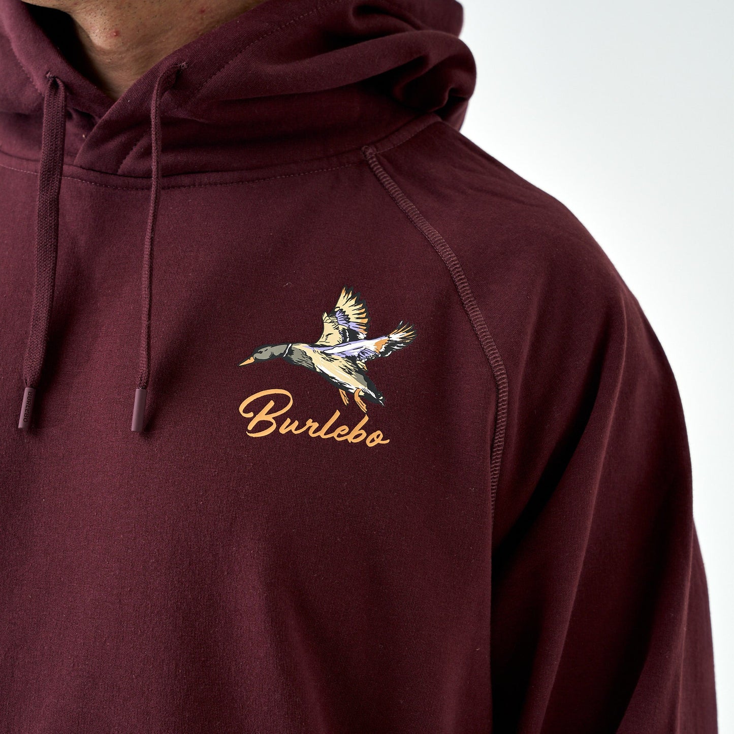 Fleece Hoodie in Pintail Triangle Duck-Maroon | Burlebo