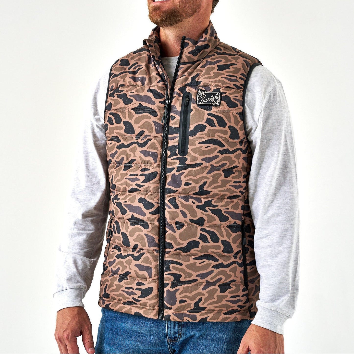 Puffer Vest in Gauge Camo | Burlebo