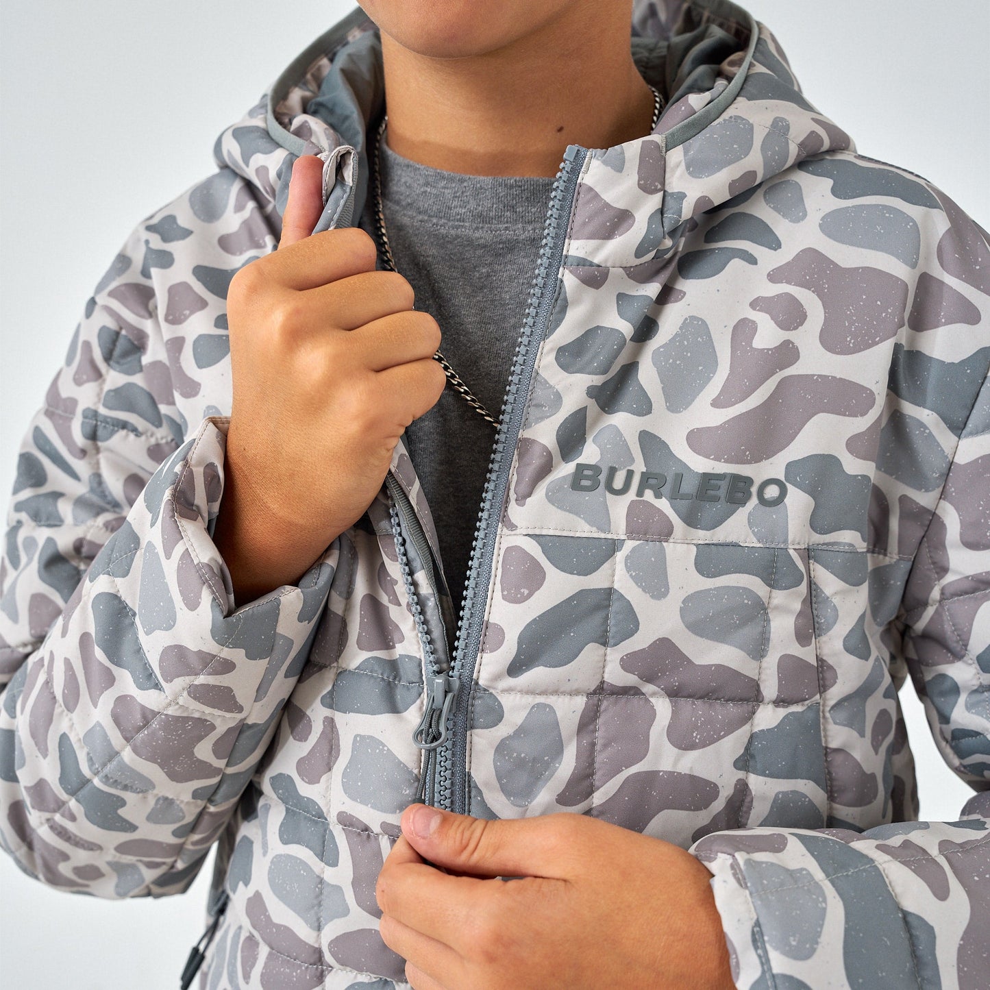 Youth Puffer Jacket in Classic Deer Camo | Burlebo